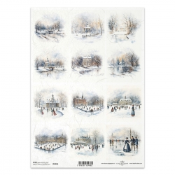 Papier ryżowy ITD A4 R2426 zima, lodowisko